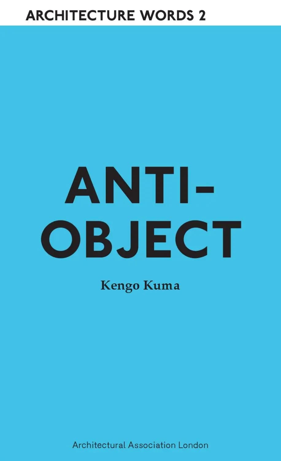 《Anti-Object: The Dissolution and Disintegration of Architecture》封面