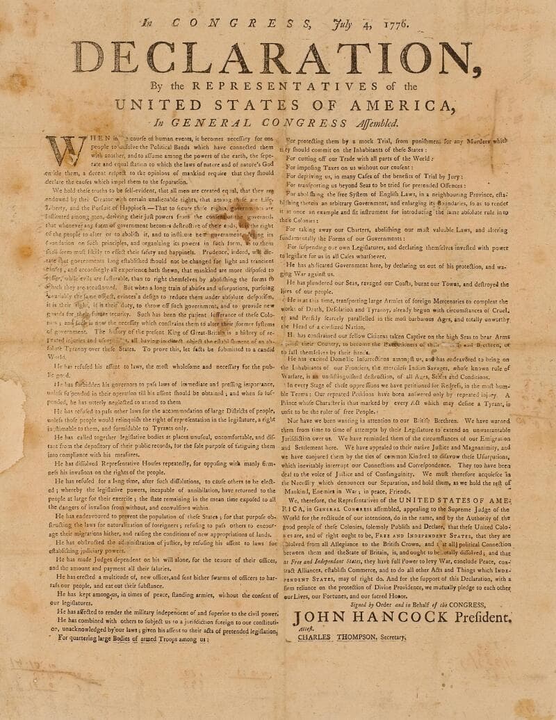 埃克塞特（新罕布什尔州）——The July 1776 Exeter Broadside