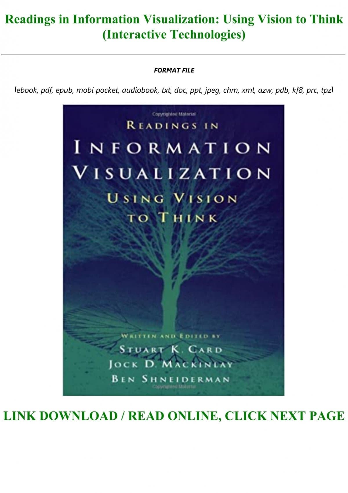 《Readings in Information Visualization》封面