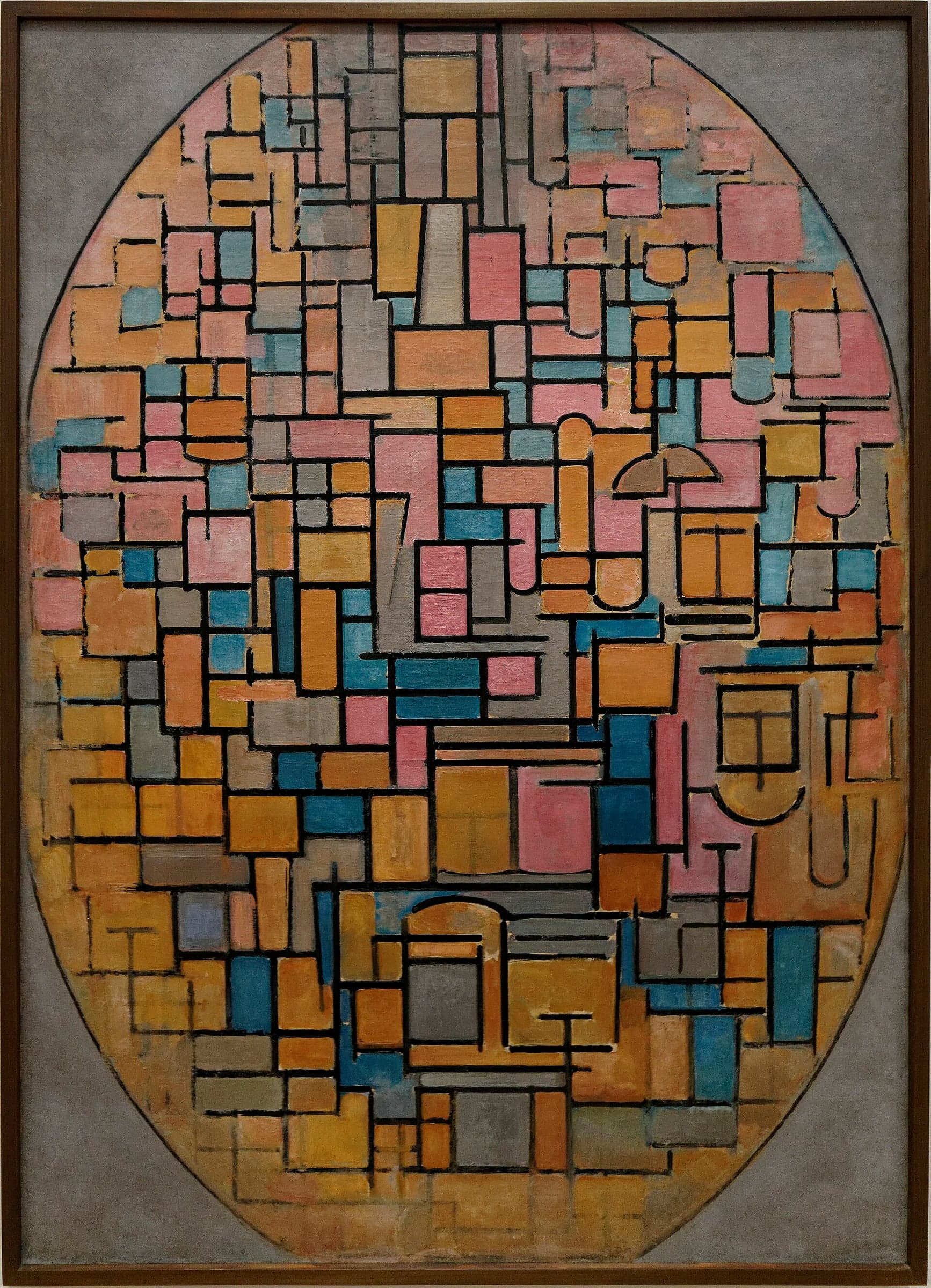 皮特·蒙德里安——Amsterdam - Stedelijk Museum - Piet Mondrian (1872-1944) - Tableau III, Composition in Oval (A 24589) 1914