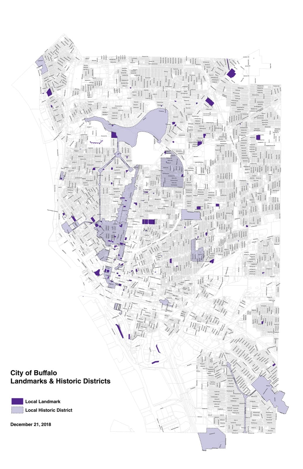 布法罗——CityOfBuffaloLandmarksHistoricDistricts December2018 v1 11x17