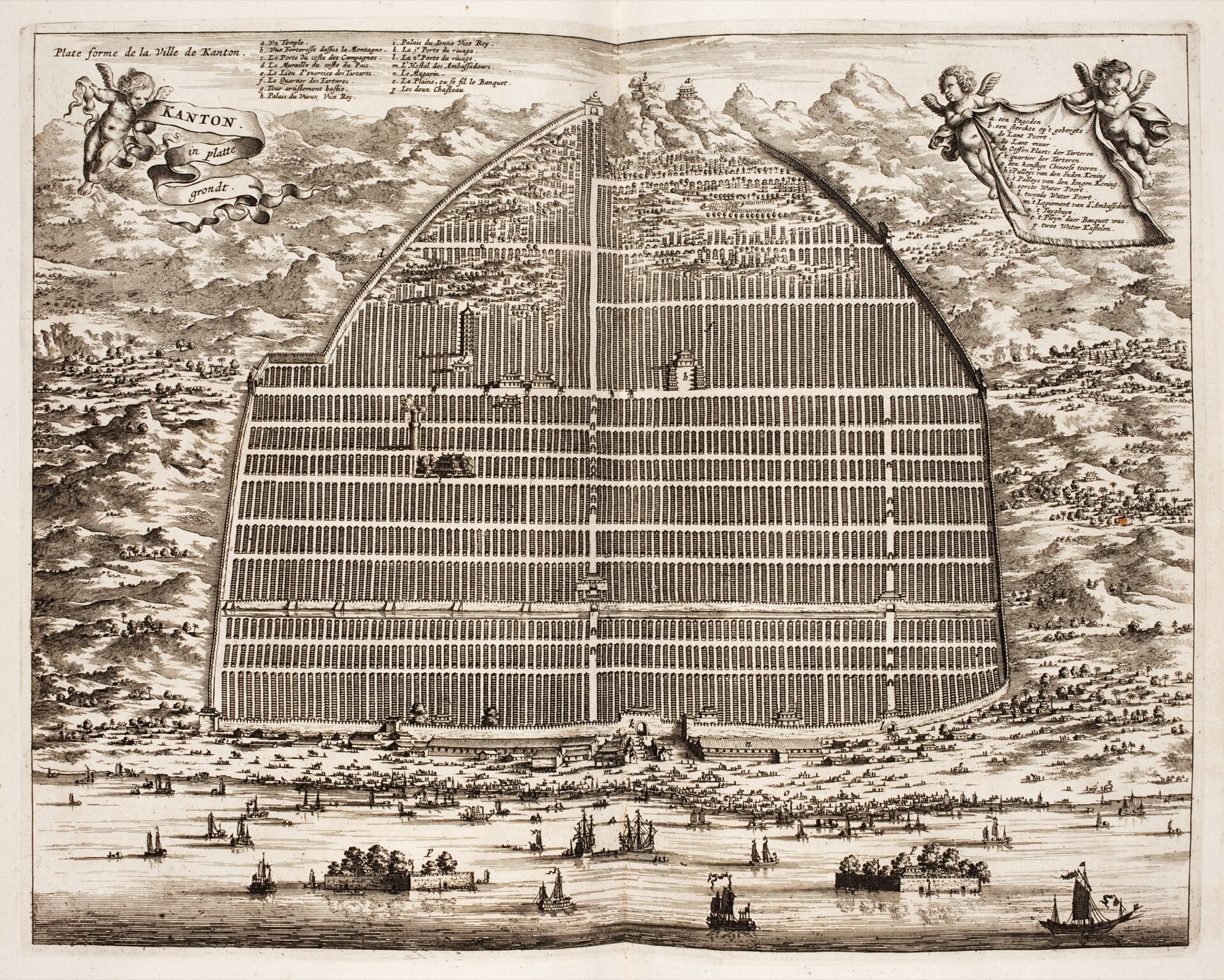 1665 年铜版画中的广州花塔